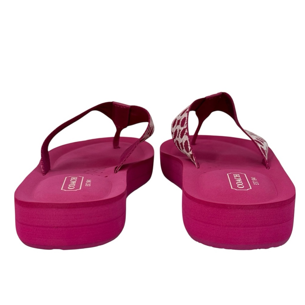 NIB Coach Jessalyn Signature Womens Thong Flip Flops Fuchsia Light Pink Size 10M - Picture 9 of 14